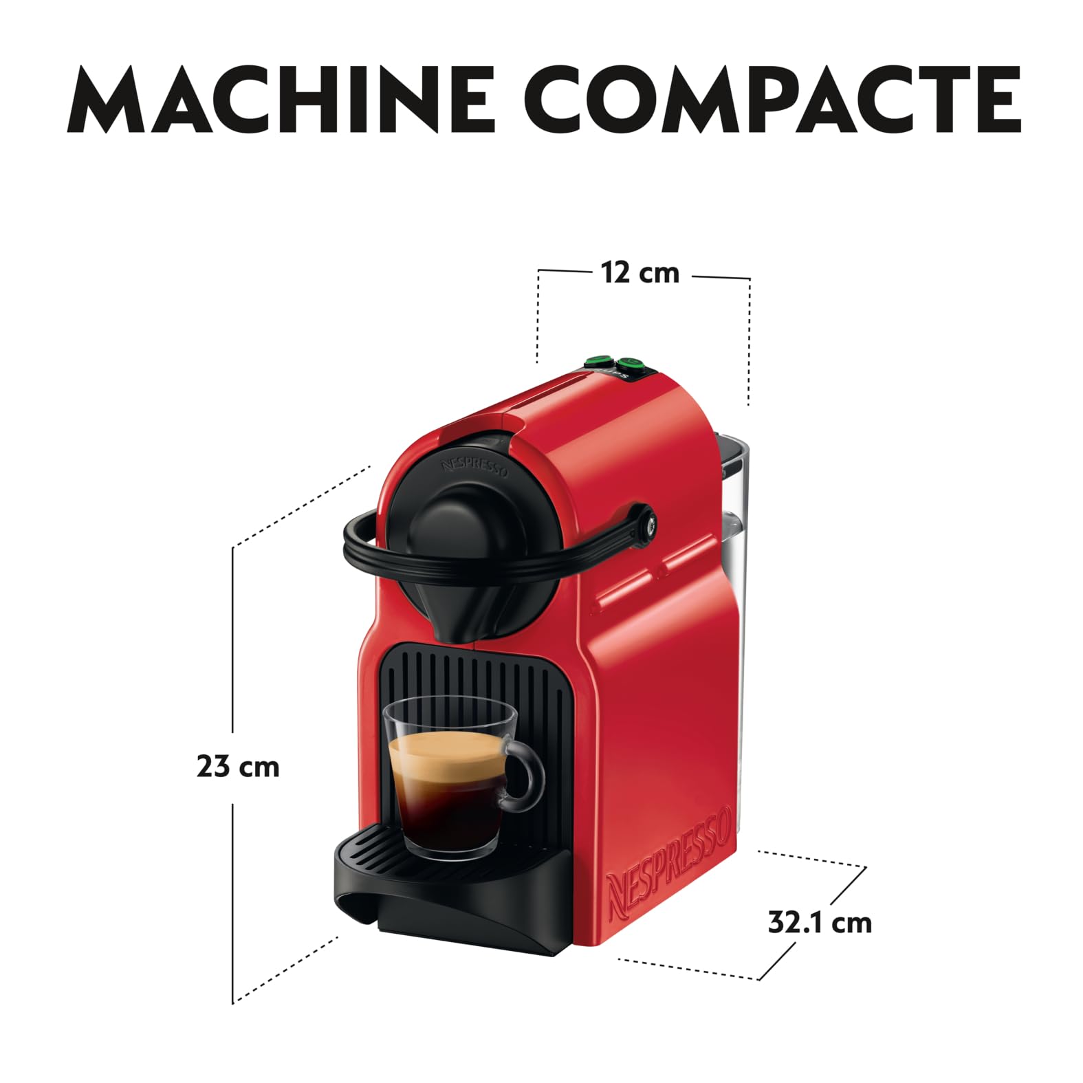 Zarevo Inissia Rouge Rubis – Machine à Café à Capsules, Réservoir 0,7 L